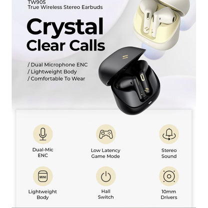 Handsfree Bluetooth HAVIT TW905, TWS, Μπεζ