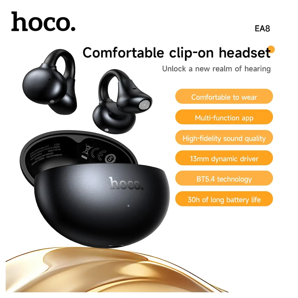 Handsfree Bluetooth HOCO EA8, TWS, Μαύρο