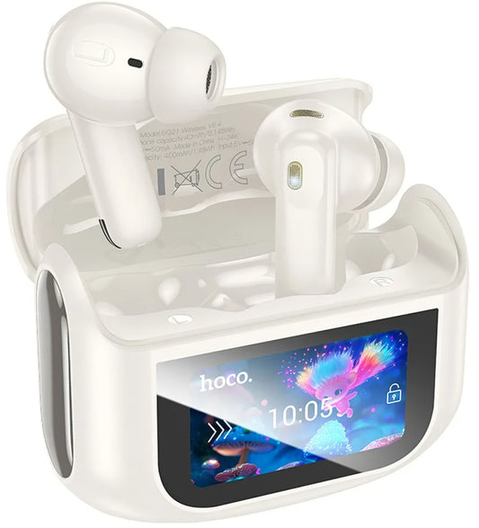 Handsfree Bluetooth HOCO EQ21, TWS, ANC, Λευκό