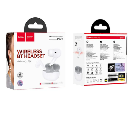 Handsfree Bluetooth HOCO EQ24, TWS, Λευκό