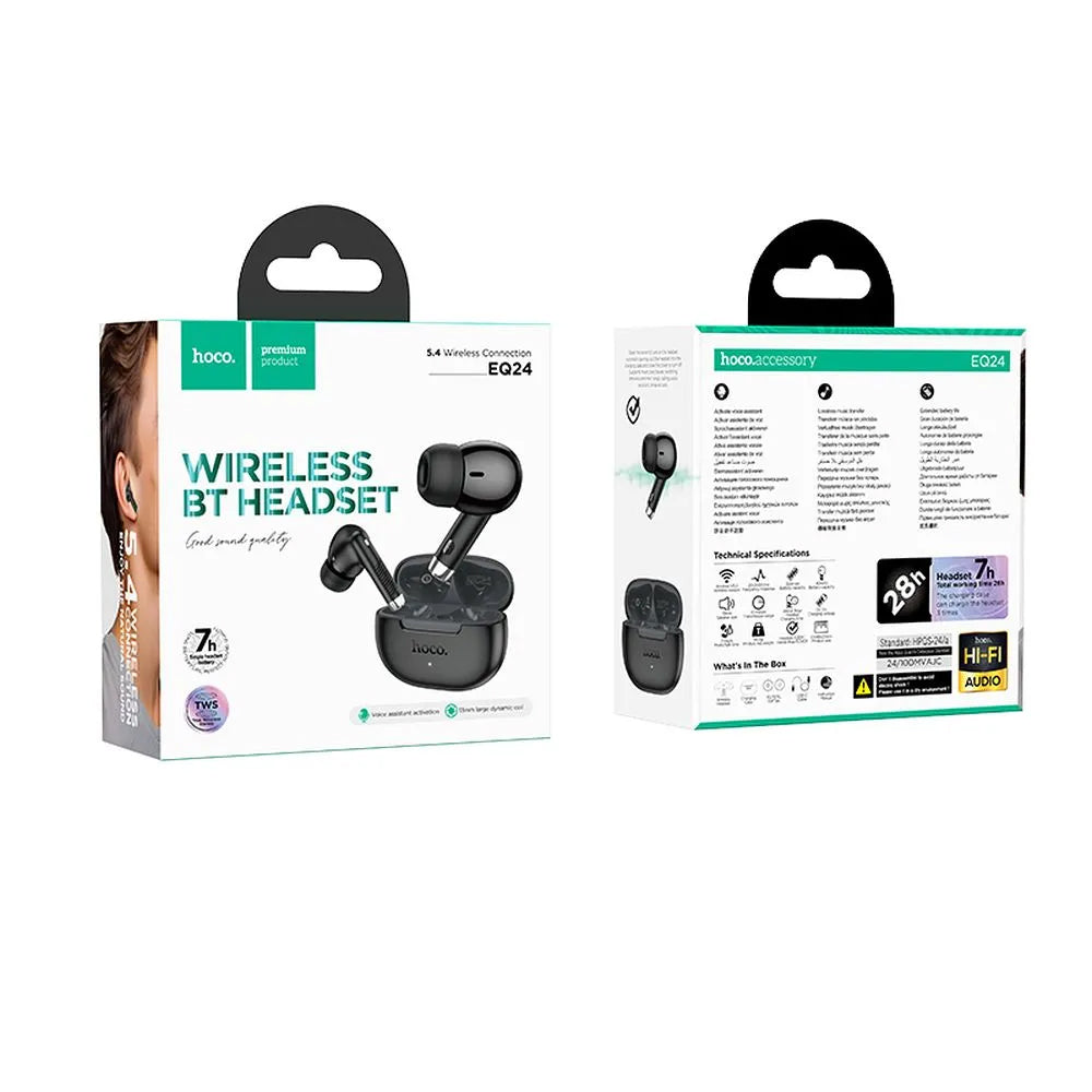 Handsfree Bluetooth HOCO EQ24, TWS, Μαύρο