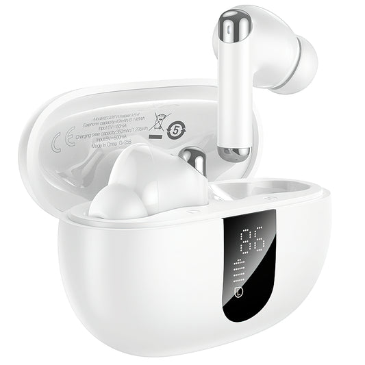 Handsfree Bluetooth HOCO EQ26, TWS, ANC, Λευκό