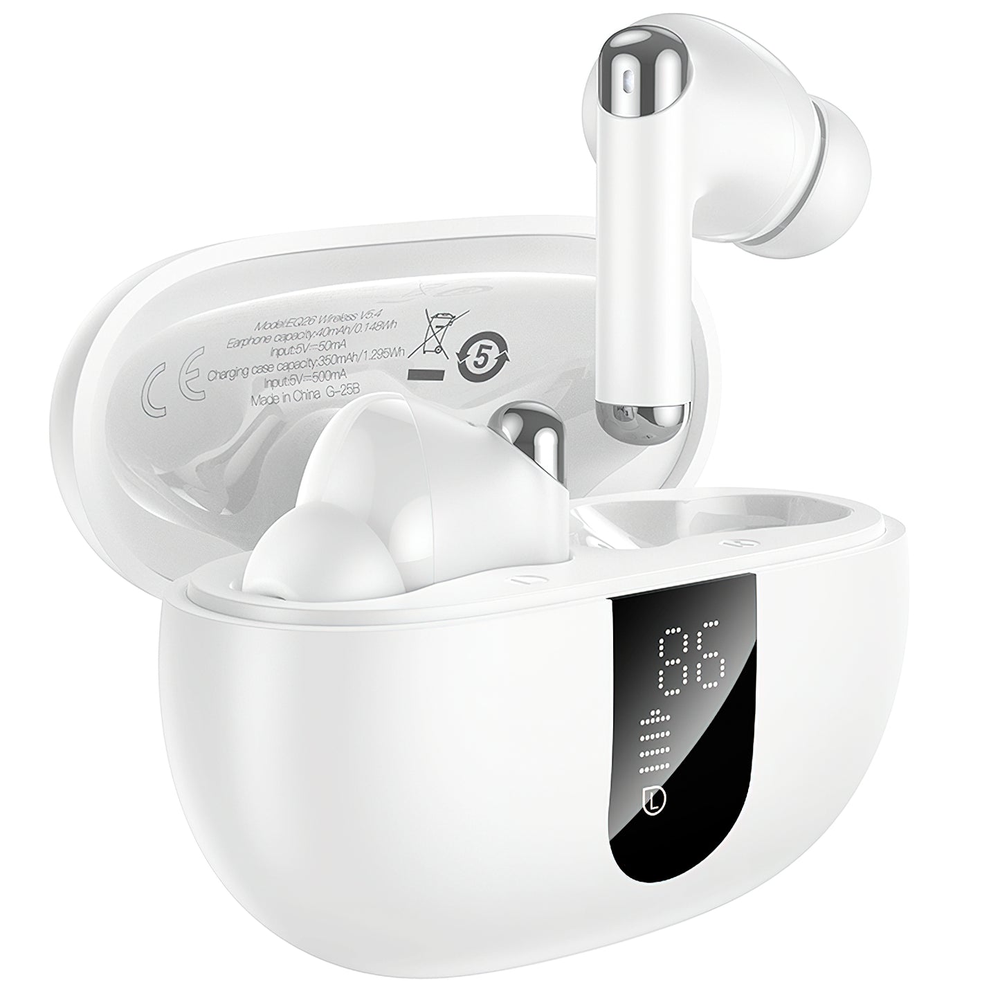 Handsfree Bluetooth HOCO EQ26, TWS, ANC, Λευκό