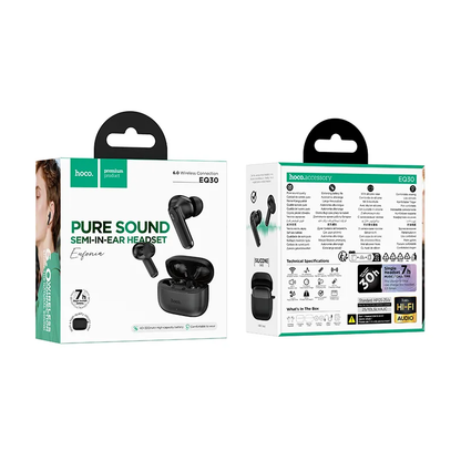 Handsfree Bluetooth HOCO EQ30, TWS, Μαύρο