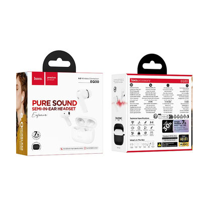 Handsfree Bluetooth HOCO EQ30, TWS, Λευκό