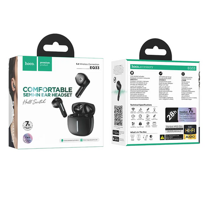 Bluetooth Handsfree HOCO EQ33, TWS, Black