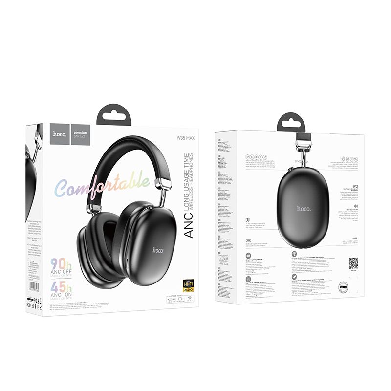 Handsfree Bluetooth HOCO W35 Max, A2DP, ANC, Μαύρο