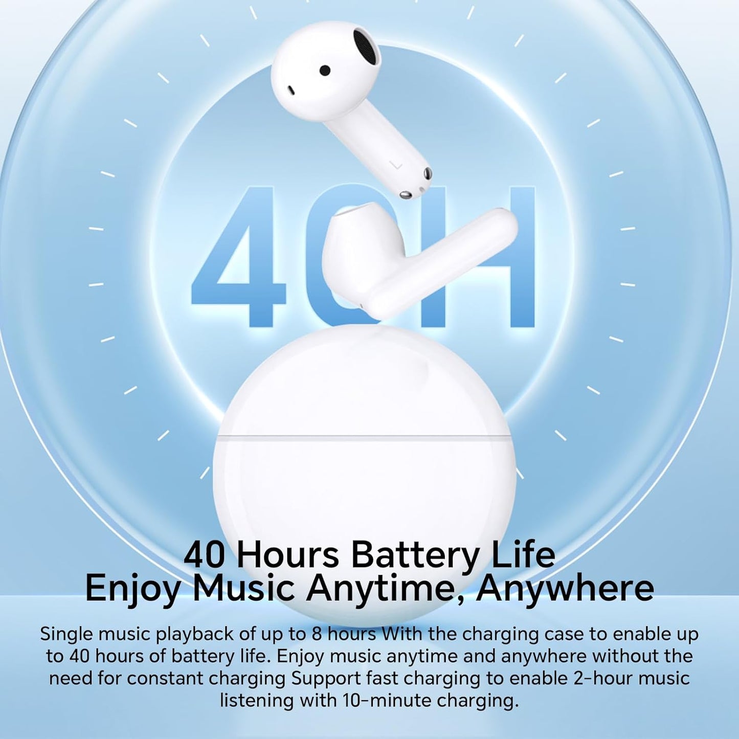 Handsfree Bluetooth Honor Choice X7e, TWS, ANC, Λευκό 5504ABHF