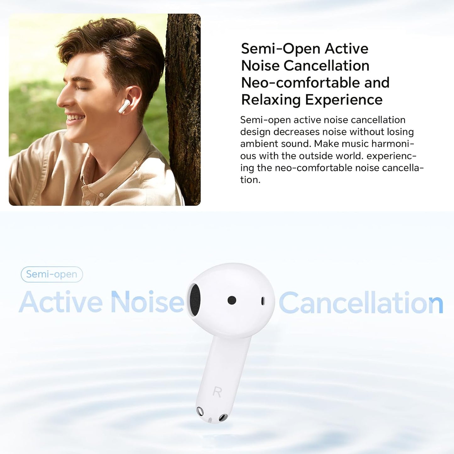 Handsfree Bluetooth Honor Choice X7e, TWS, ANC, Λευκό 5504ABHF