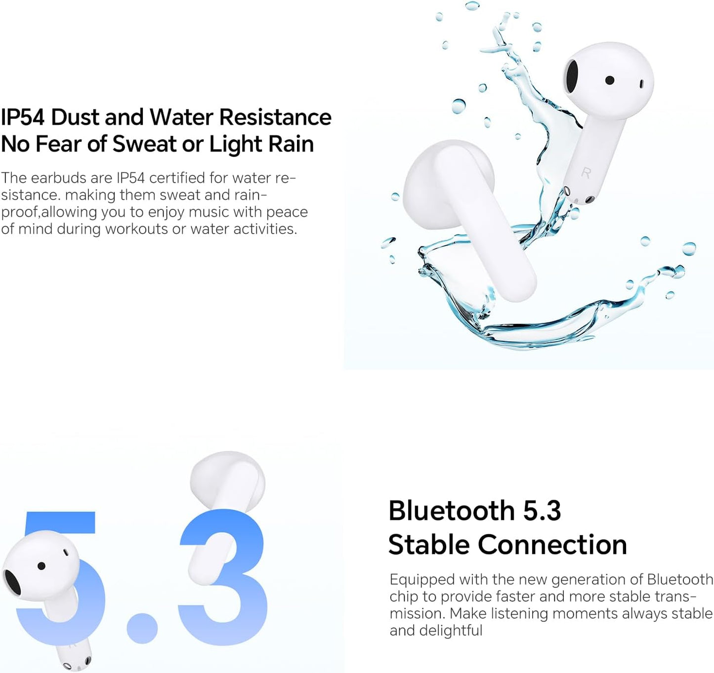 Handsfree Bluetooth Honor Choice X7e, TWS, ANC, Λευκό 5504ABHF
