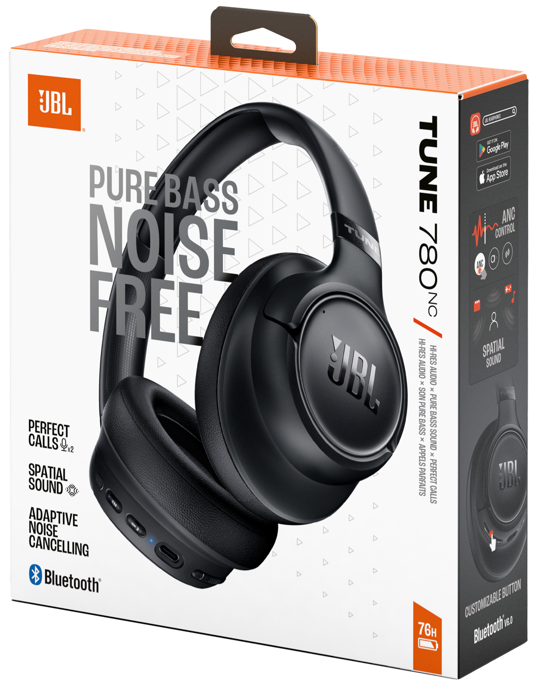 Handsfree Bluetooth JBL Tune 780NC, MultiPoint, A2DP, ANC, Μαύρο, Επανασφραγισμένο JBLT780NCBLK