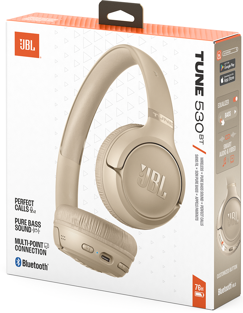 Handsfree Bluetooth JBL Tune 530BT, MultiPoint, A2DP, Μπεζ JBLT530BTBEG