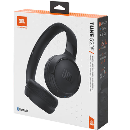 Handsfree Bluetooth JBL Tune 520BT, MultiPoint, Μαύρο, Επανασφραγισμένο