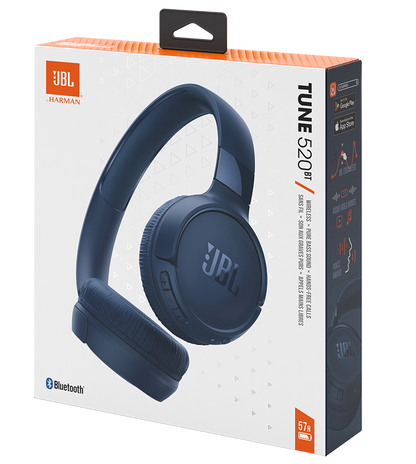 Bluetooth handsfree JBL Tune 520BT, MultiPoint, A2DP, μπλε JBLT520BTBTBLU