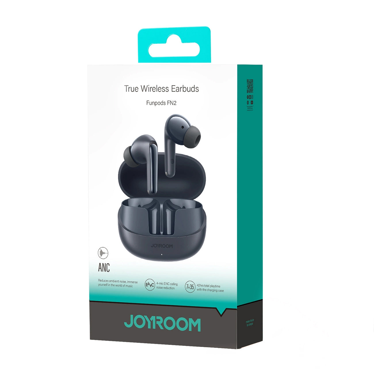Handsfree Bluetooth Joyroom Funpods JR-FN2, TWS, ANC, Μαύρο