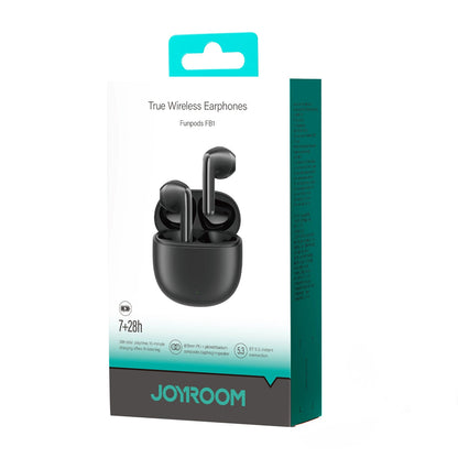 Handsfree Bluetooth Joyroom Funpods JR-FB1, TWS, ANC, Μαύρο
