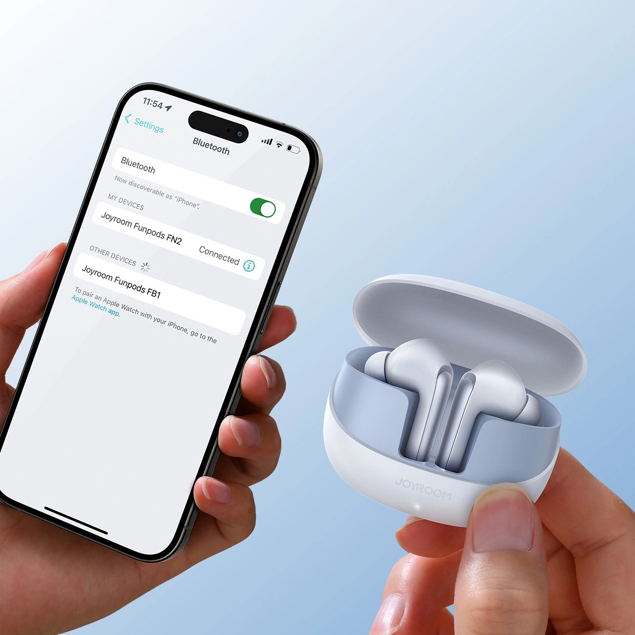 Handsfree Bluetooth Joyroom Funpods JR-FN2, TWS, ANC, Λευκό