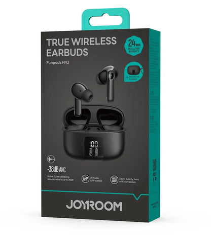 Ασύρματα ακουστικά Bluetooth Joyroom Funpods JR-FN3, TWS, ANC, Μαύρο