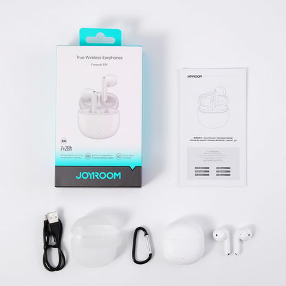 Ασύρματα ακουστικά Bluetooth Joyroom Funpods JR-FB1 Νέα Έκδοση, TWS, Λευκό
