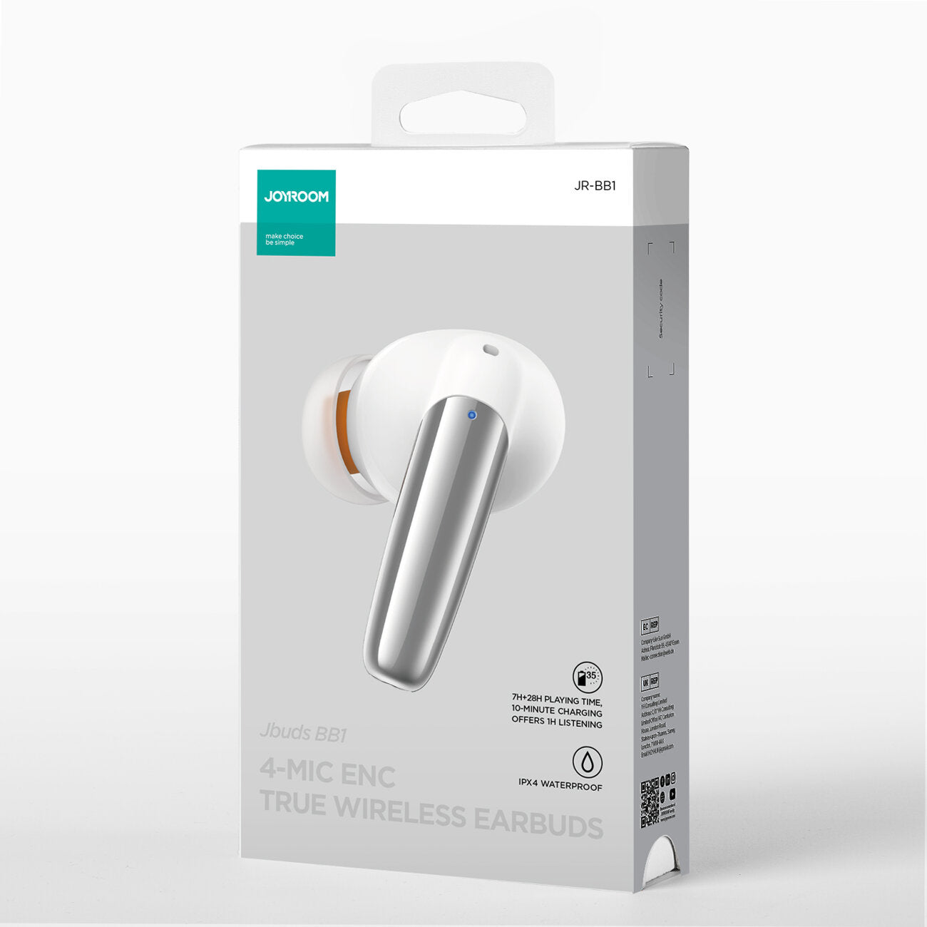 Bluetooth Handsfree Joyroom JR-BB1, TWS, White