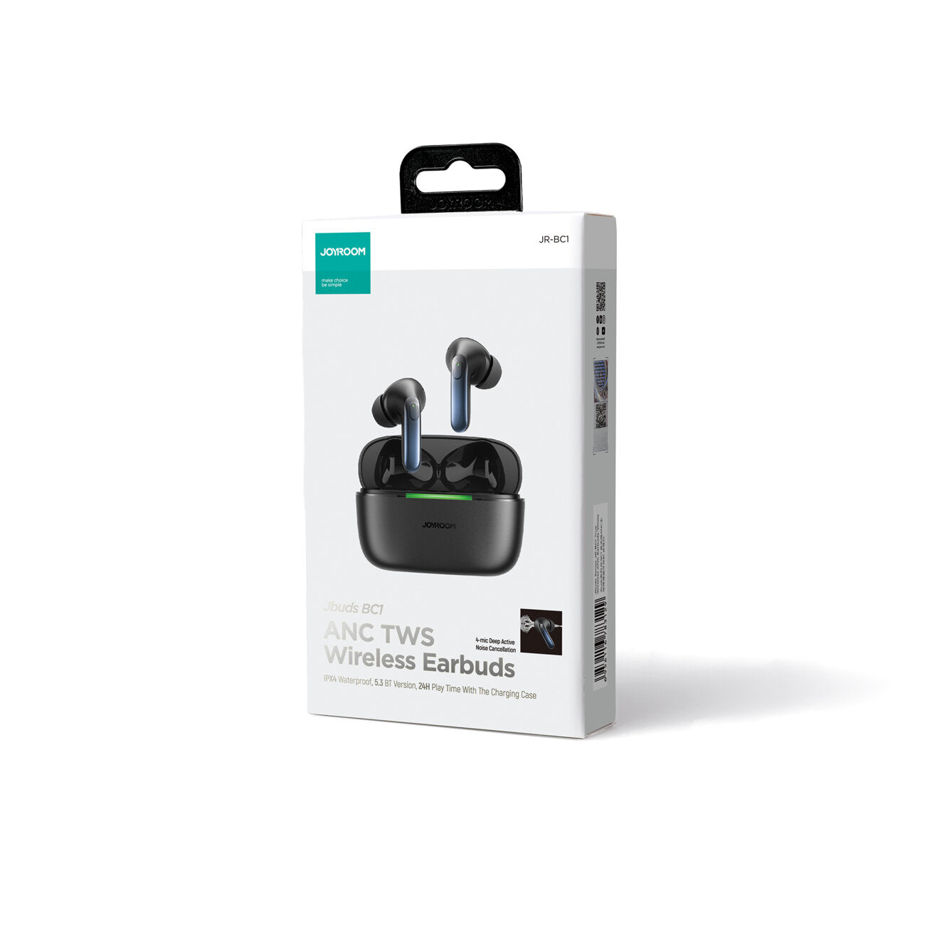 Handsfree Bluetooth Joyroom JR-BC1, TWS, ANC, Μαύρο