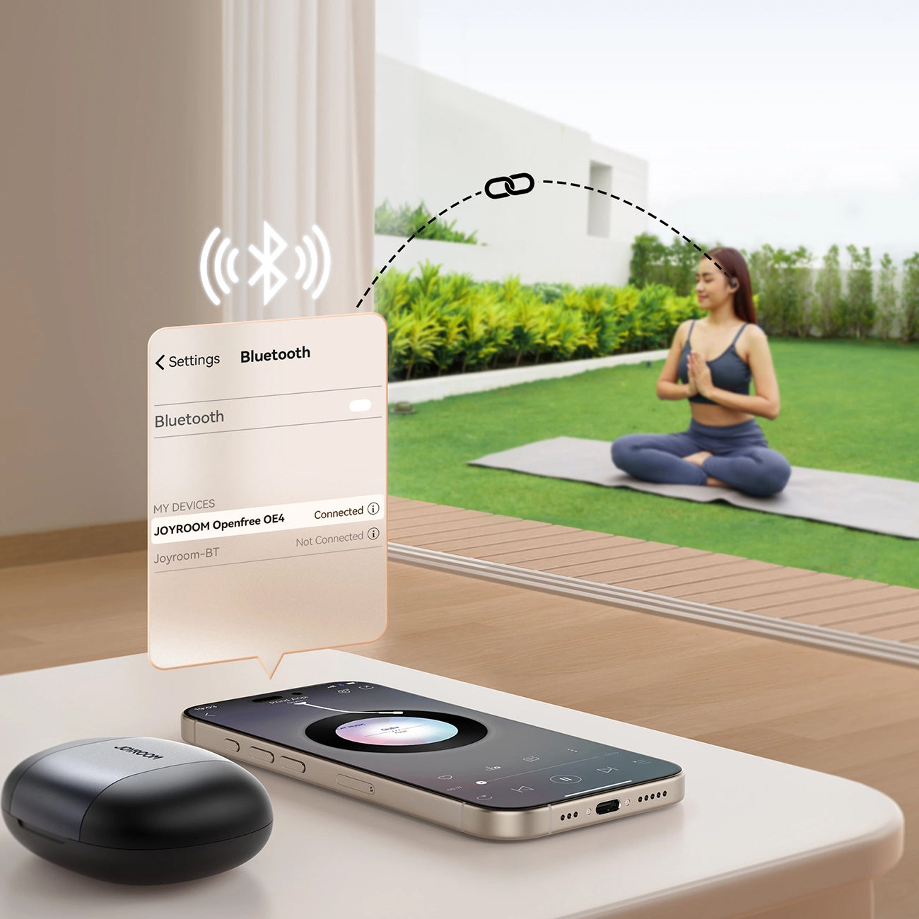 Handsfree Bluetooth Joyroom Open Ear JR-OE4, TWS, Μαύρο