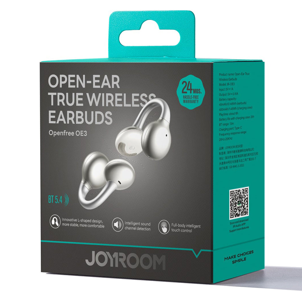 Handsfree Bluetooth Joyroom Openfree JR-OE3, TWS, Ασημί