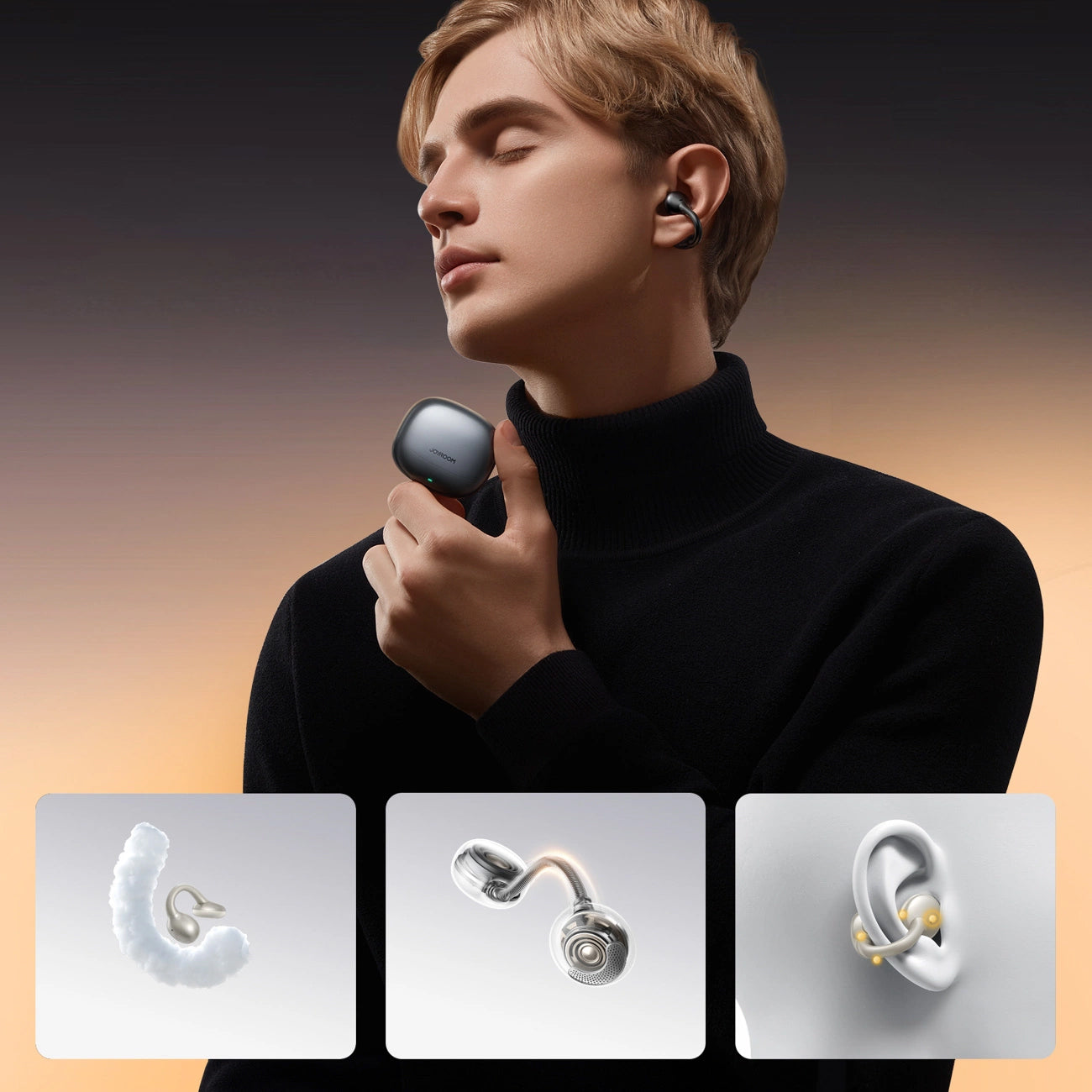 Handsfree Bluetooth Joyroom Openfree JR-OE3, TWS, Ασημί