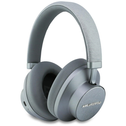 Karl Lagerfeld Saffiano Elongated Bluetooth Handsfree, A2DP, ANC, Grey