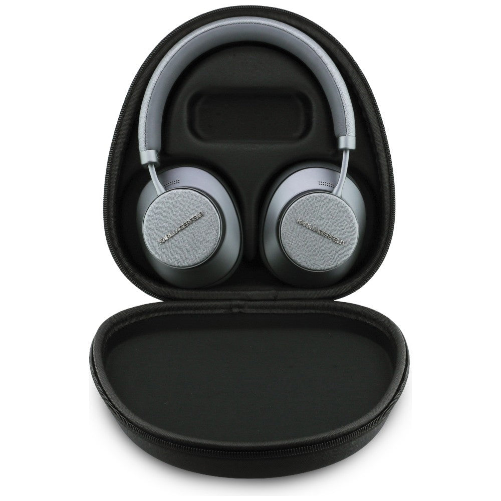 Handsfree Bluetooth Karl Lagerfeld Saffiano Elongated, A2DP, ANC, Γκρι