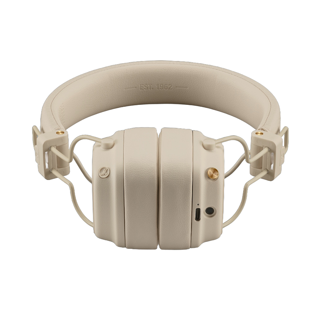 Ασύρματο Bluetooth Handsfree Marshall Major V, A2DP, Κρεμ, Επανασφραγισμένο