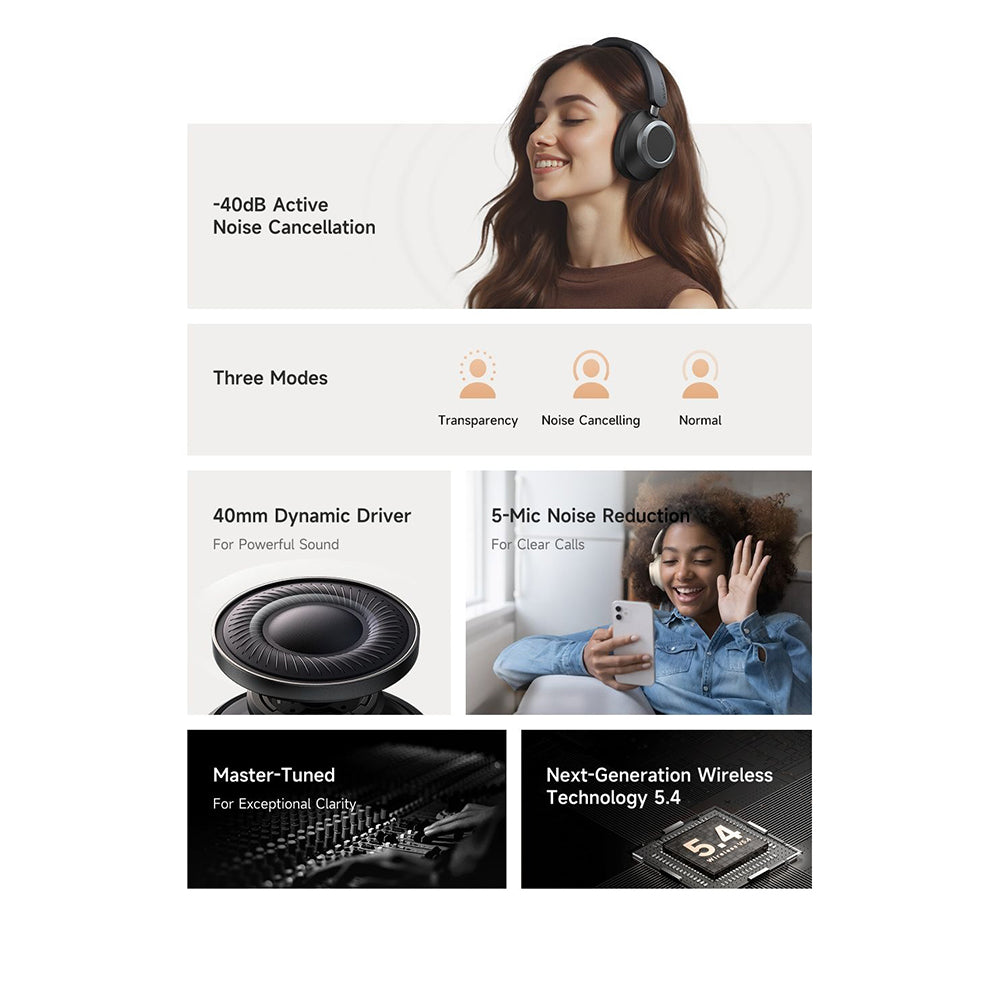 Handsfree Bluetooth McDodo HP-5821 T03, A2DP, ANC, Μπεζ