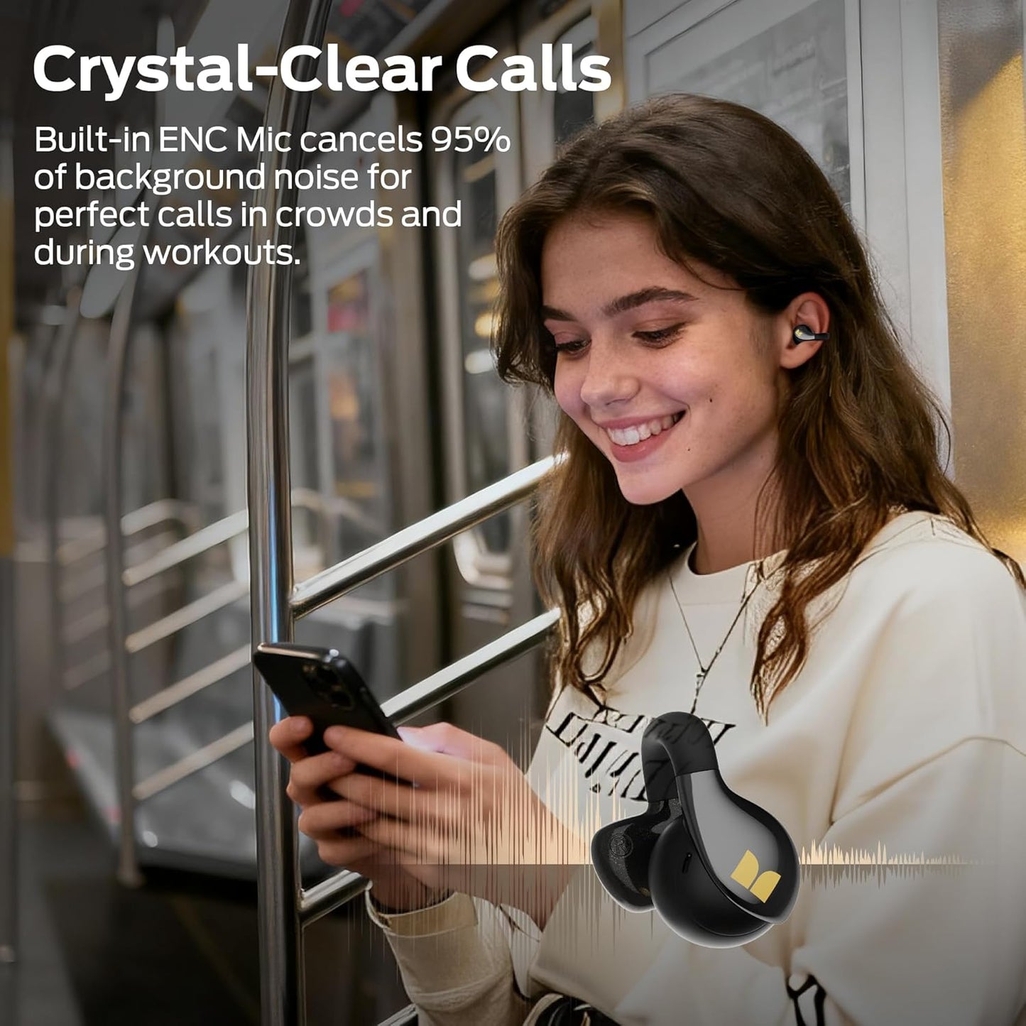 Ασύρματα ακουστικά Bluetooth Monster AC225, TWS, Μαύρο