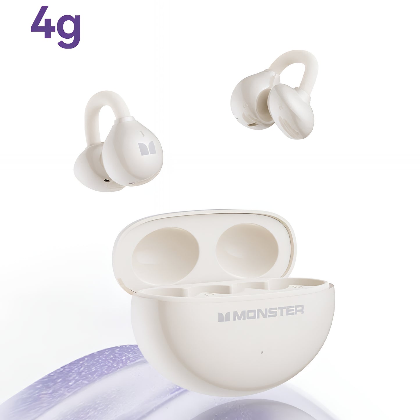 Ασύρματα ακουστικά Bluetooth Monster AirClip AC200, TWS, Ανοιχτό Κρεμ