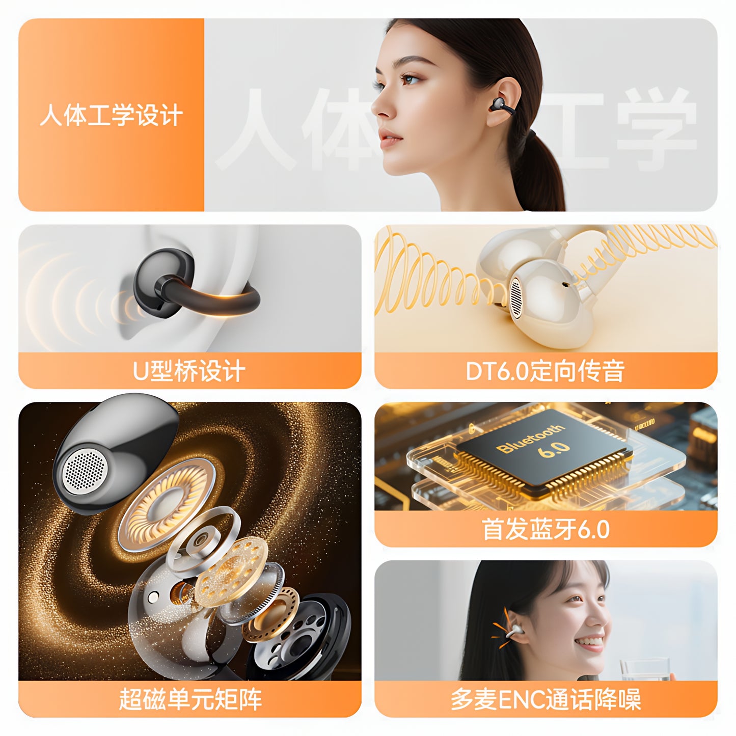 Ασύρματα ακουστικά Bluetooth Monster AirClip AC200, TWS, Ανοιχτό Κρεμ