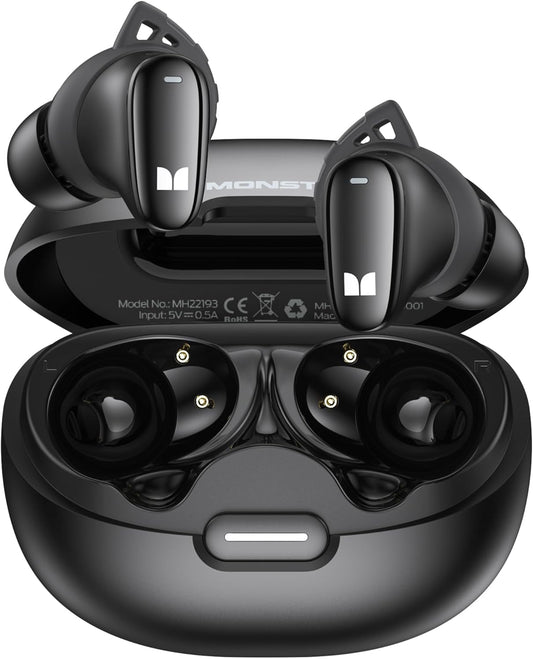 Handsfree Bluetooth Monster N-Lite 206, TWS, Μαύρο