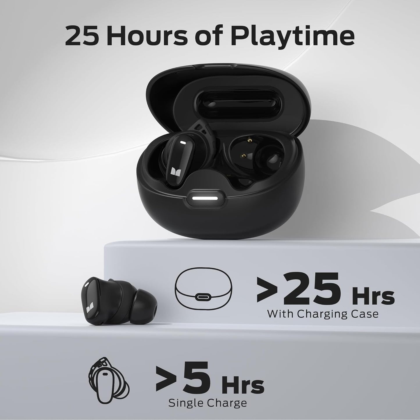 Handsfree Bluetooth Monster N-Lite 206, TWS, Μαύρο