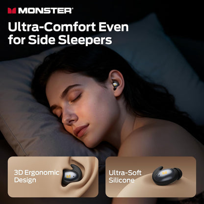 Ασύρματα ακουστικά Bluetooth Monster Sleep Ear100, TWS, Μαύρο