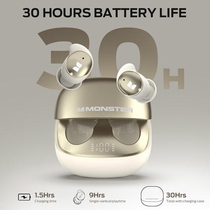 Handsfree Bluetooth Monster Sleep Ear200, TWS, ANC, Χρυσό