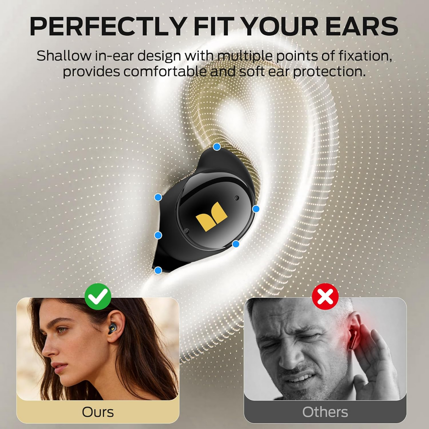 Ασύρματα ακουστικά Bluetooth Monster Sleep Ear200, TWS, ANC, Μαύρο