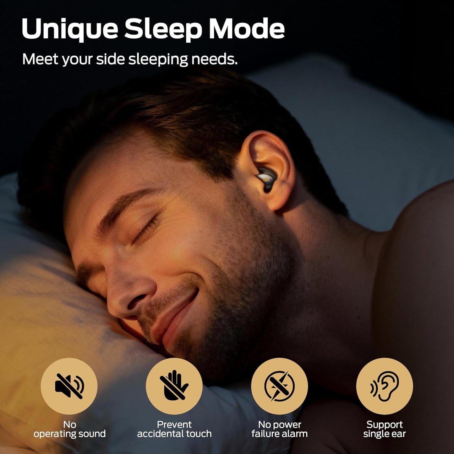 Ασύρματα ακουστικά Bluetooth Monster Sleep Ear100, TWS, Μαύρο
