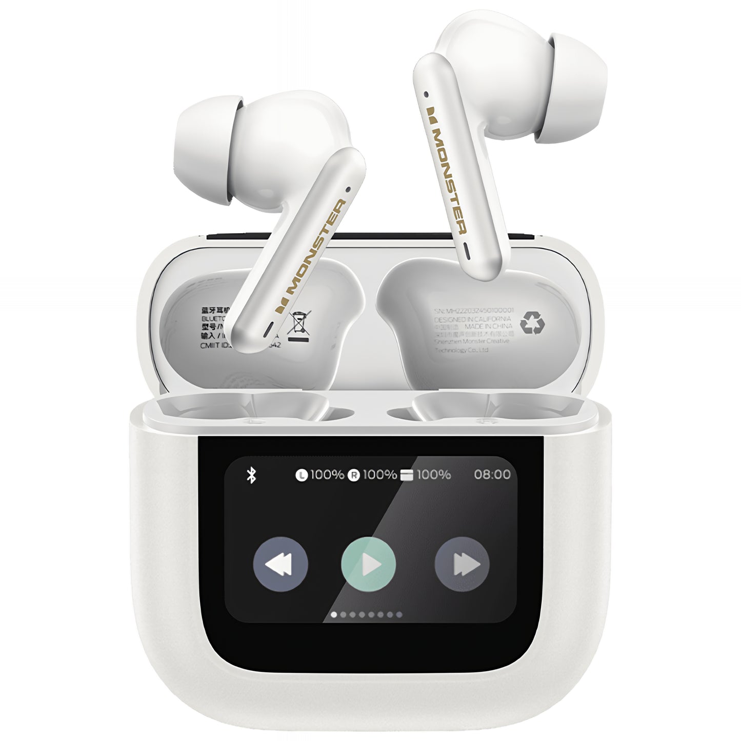 Ασύρματα ακουστικά Bluetooth Monster TH300, TWS, Λευκό