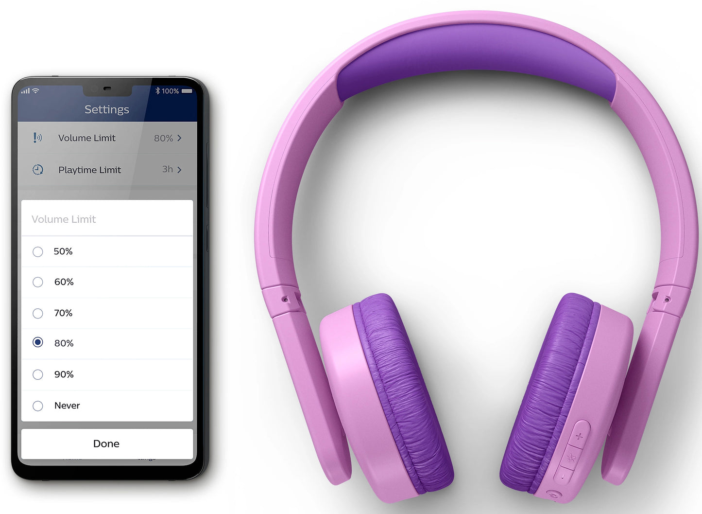 Handsfree Bluetooth Philips Kids, A2DP, Ροζ TAK4206PK/00