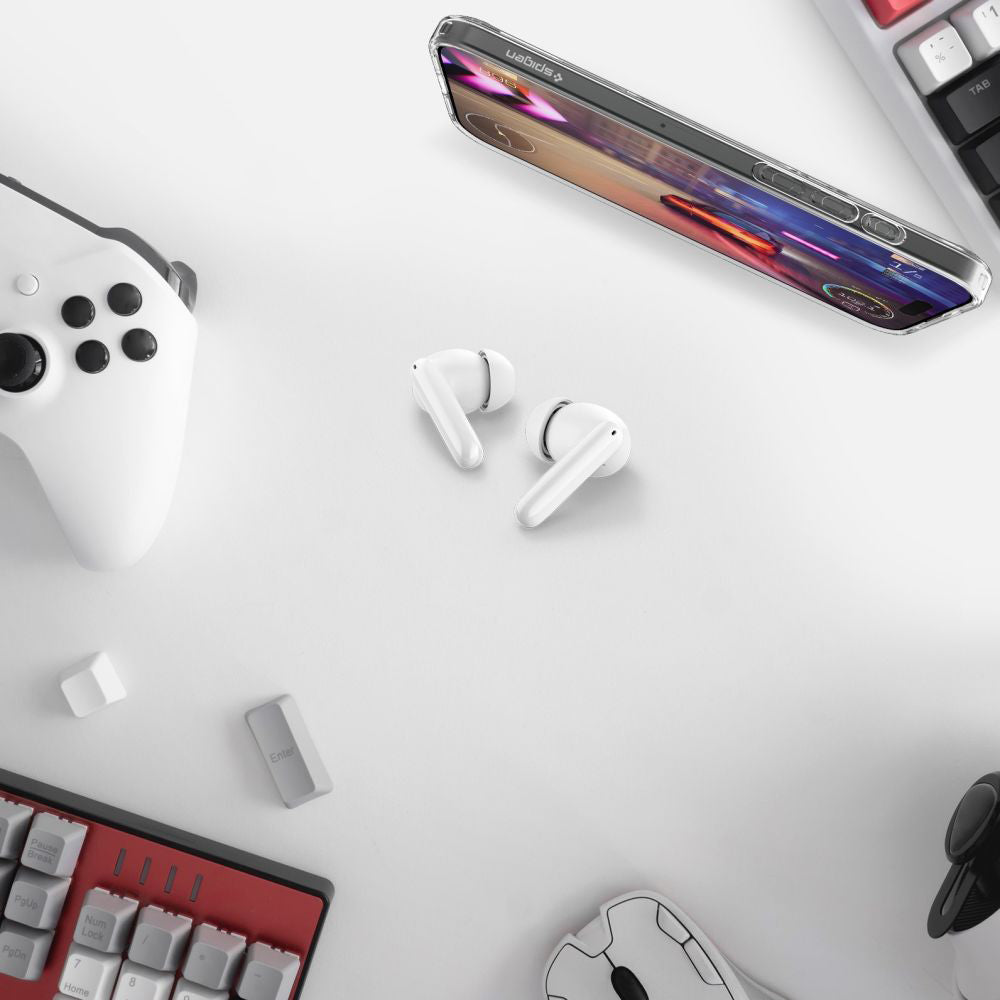 Handsfree Bluetooth Spigen SA2400, TWS, ANC, Λευκό