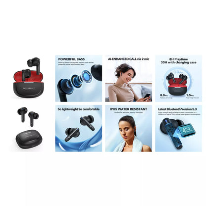 Ασύρματα ακουστικά Bluetooth TaoTronics TT-BH1120, TWS, Μαύρο