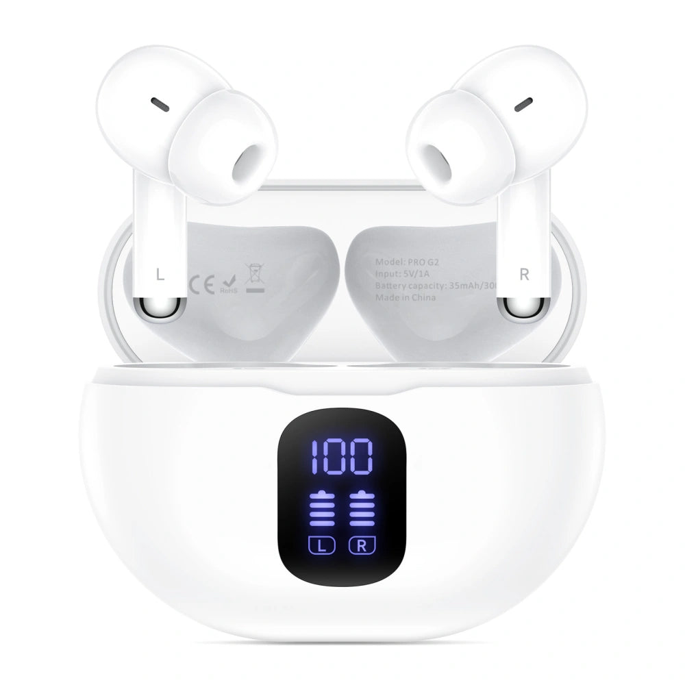 Handsfree Bluetooth Tech-Protect Ultraboost Pro G2, TWS, Λευκό