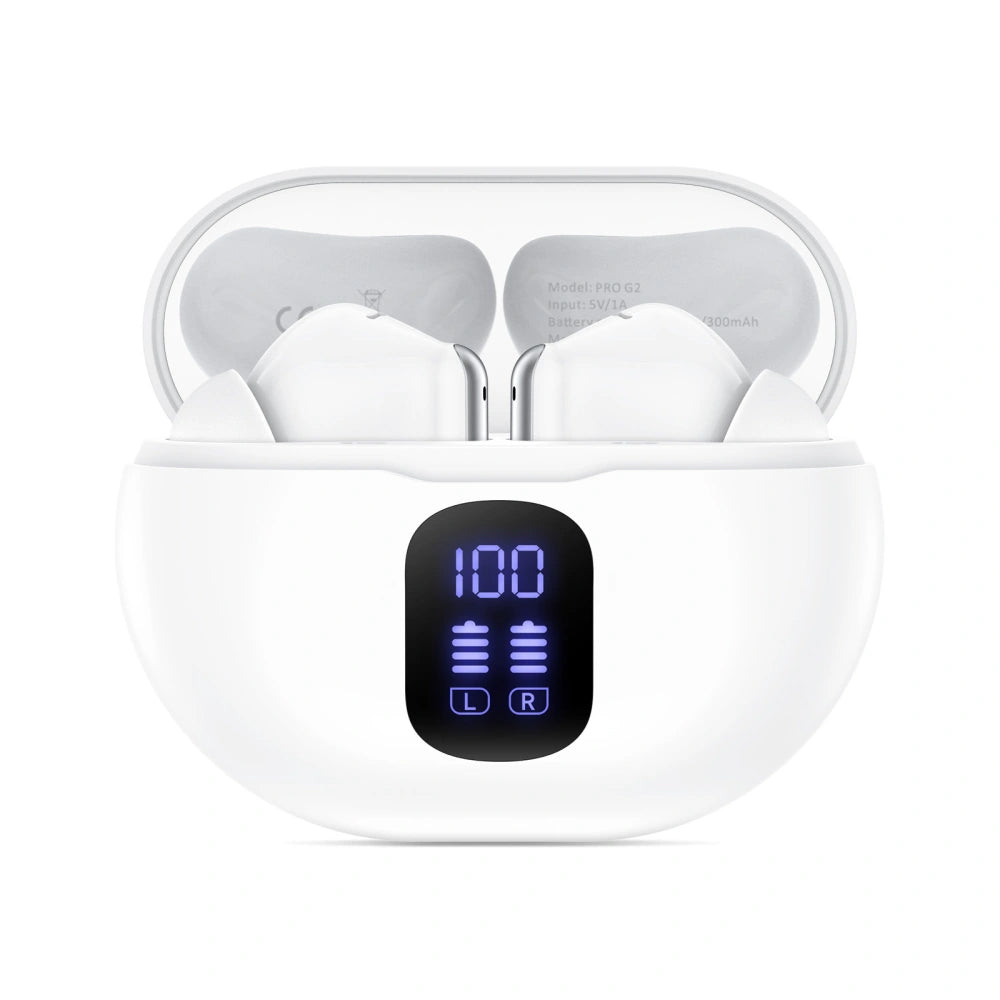 Handsfree Bluetooth Tech-Protect Ultraboost Pro G2, TWS, Λευκό
