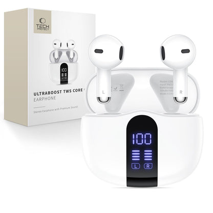Tech-Protect Ultraboost Core G2 Bluetooth Handsfree, TWS, White