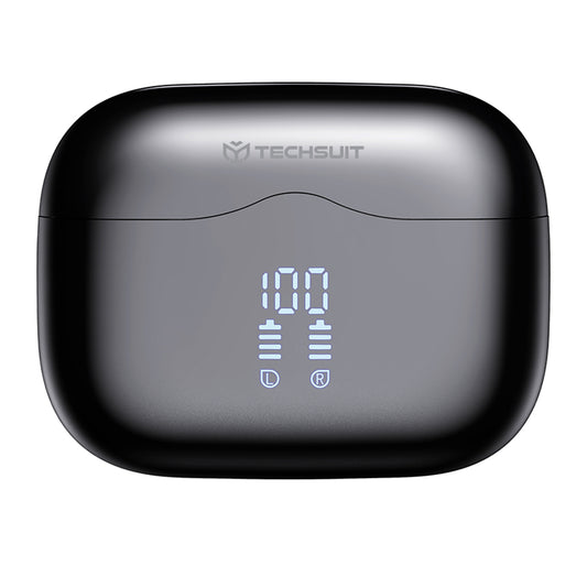 Handsfree Bluetooth Techsuit CW2 VelarX One, TWS, ANC, Μαύρο