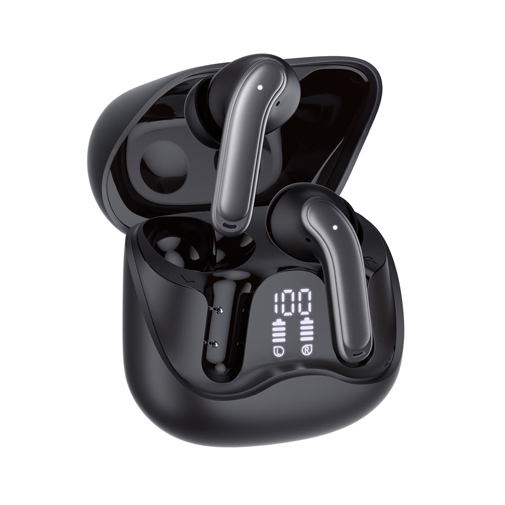 Handsfree Bluetooth Techsuit CW5 EchoFit Pro, TWS, ANC, MultiPoint, Μαύρο